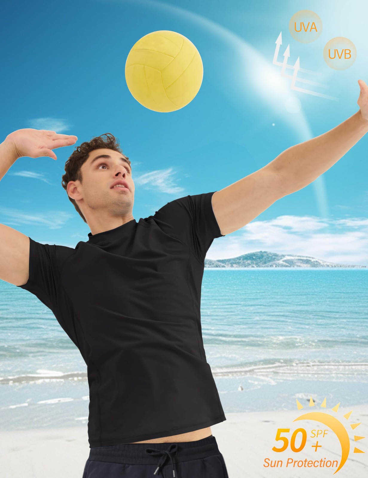 Men's Rash Guard Swim Shirts UPF 50+ Sun Protection Quick Dry Fishing Water gallery