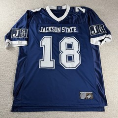 Big Boy Jackson State Tigers 1877 Sewn Football Jersey Blue White Men’s Size XL
