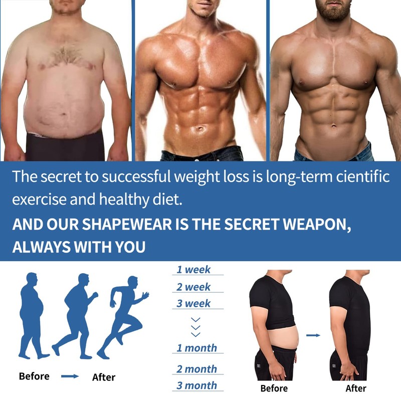 Men Belly Chest Gynecomastia Compression Shirt Slim Body Shaper Tank Top Vest US gallery