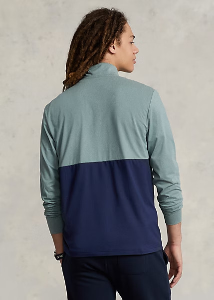 Polo RALPH LAUREN Performance 1/4 Zip Color Block Pullover Men's Sz S Blue Gray gallery