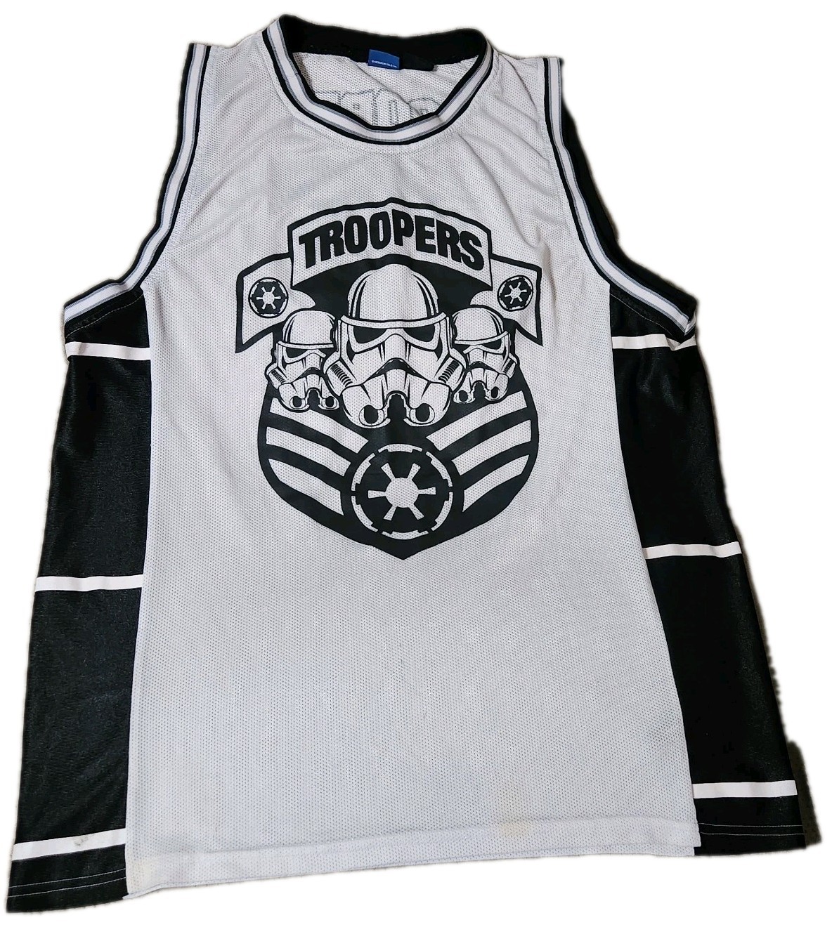 🔥 Star Wars Storm Troopers Basketball Jersey White #77 Mens XL 29x24 gallery