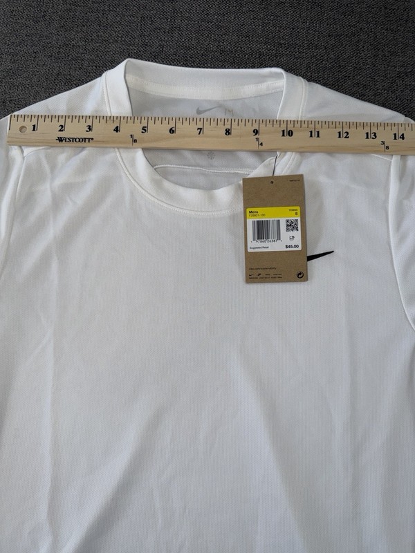 Nike Dri-FIT Tennis Shirt Men’s Size Small White Athletic Performance Tee NWT gallery