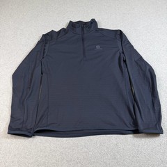Salomon Shirt Mens Small Blue 1/4 Zip Long Sleeve Mock Neck Base Layer Hiking