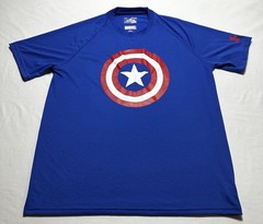 Under Armour Marvel Captain America Shirt Mens Size Medium Loose Fit Heatgear