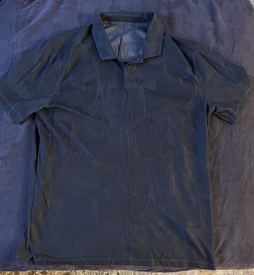 Nike Golf Tiger Woods Polo Mens L Black TW Dri-Fit Camo Jacquard CT3801-070 gallery