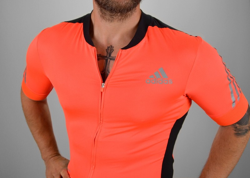 Adidas Herren Fahrrad Trikot Radtrikot Bike Shirt Sport Signal Rot Orange Neon gallery