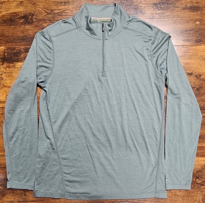 Smartwool Men's Merino 150 1/4 Zip Pullover Mid-Weight Gray Pullover Size Medium gallery