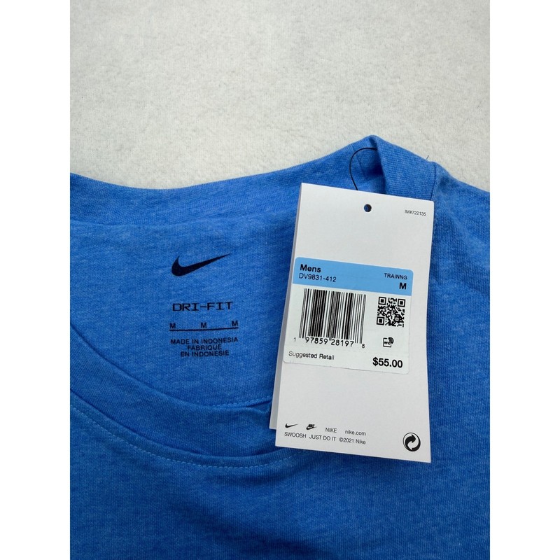 Nike Mens Dri-FIT Primary Training T-Shirt Blue Heather DV9831-412 Medium NWT gallery