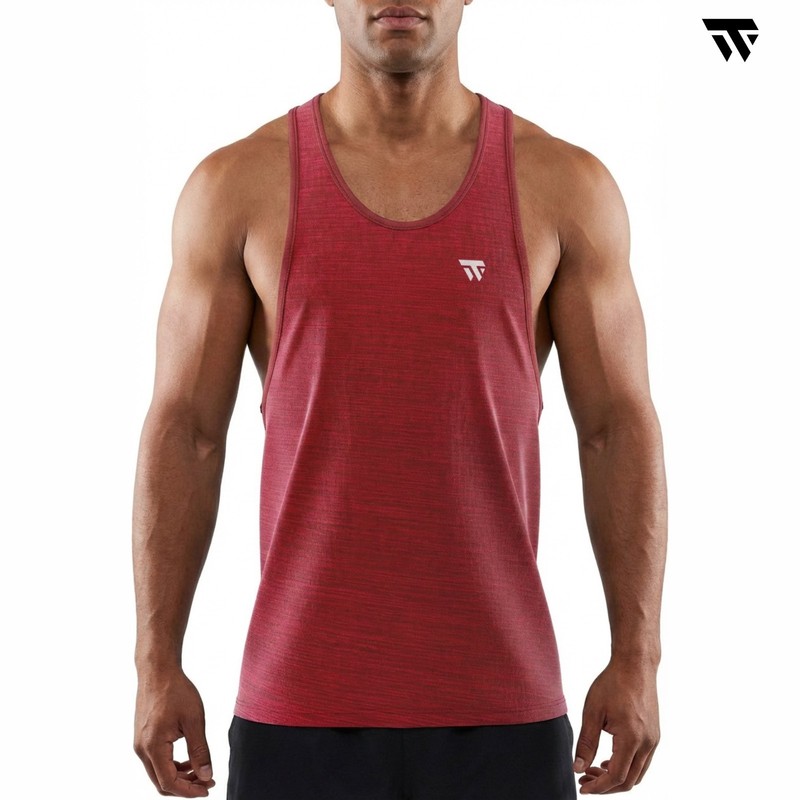 Men's Gym Stringer Vest Tank Top Bodybuilding Muscle Workout Training Red Vest gallery