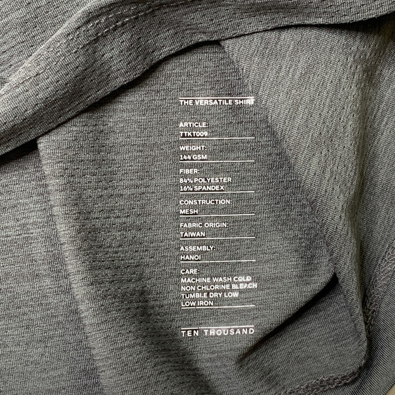 Ten Thousand Shirt Mens M Medium Gotham Gray The Versatile Stretch Workout Train gallery