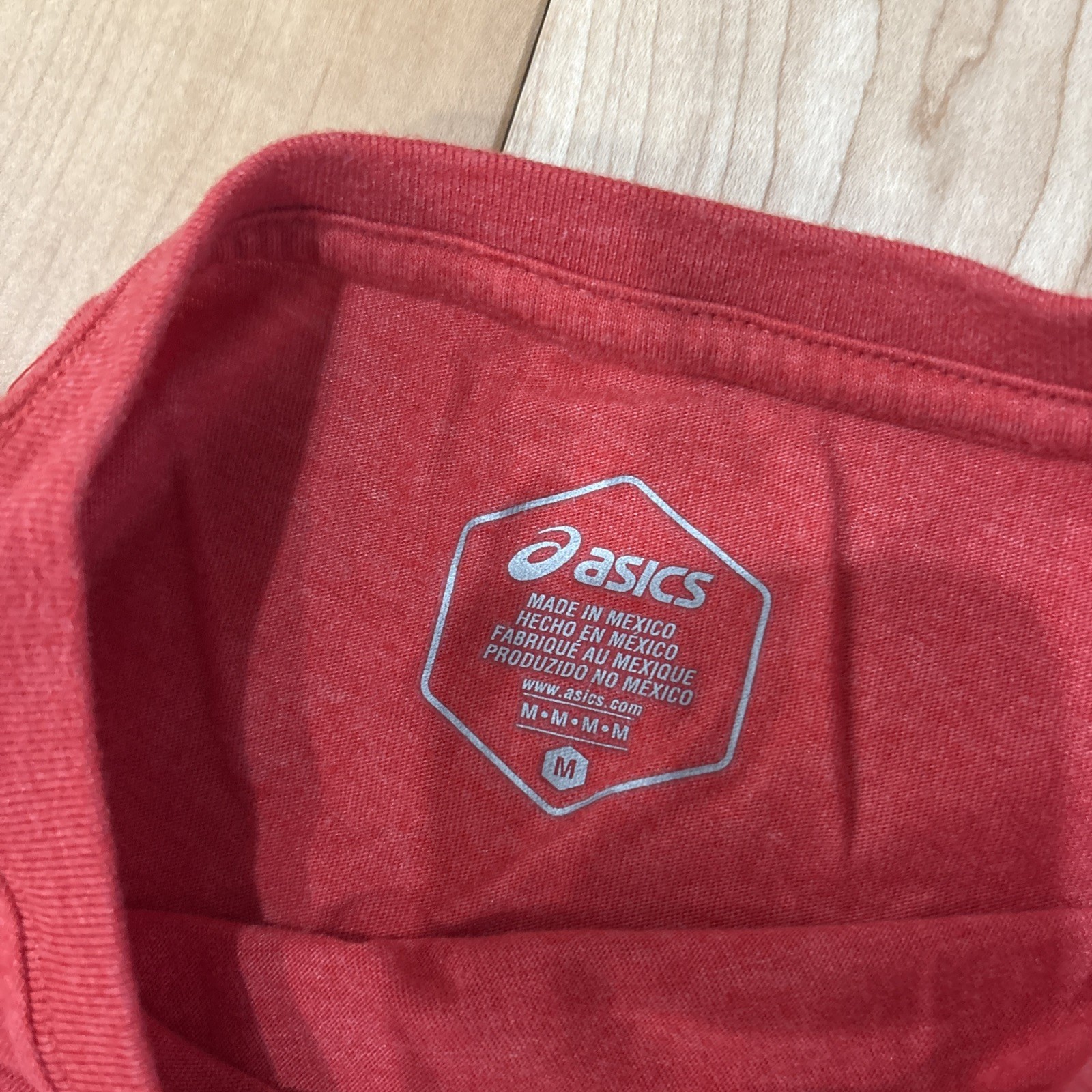 ASICS Men's Short Sleeve Athletic Graphic T-Shirt Red Size Medium gallery