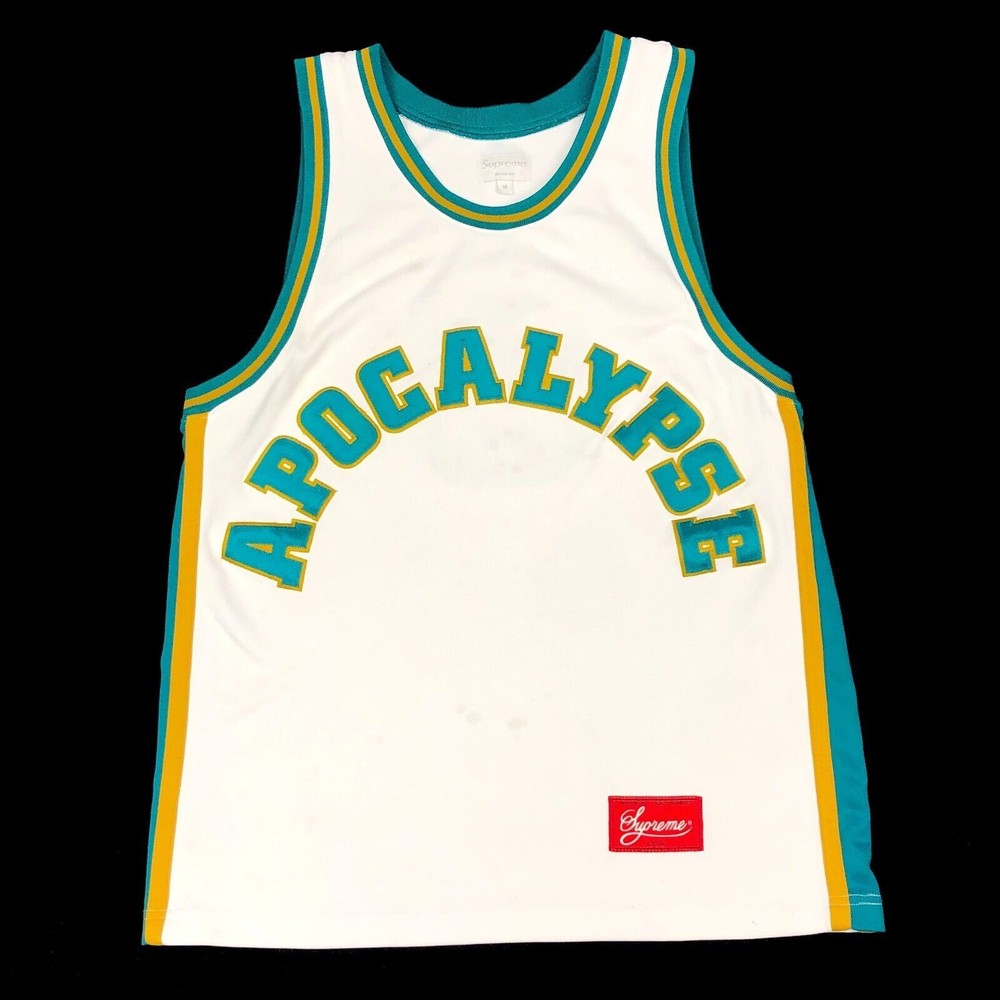 SS16 Supreme APOCALYPSE BASKETBALL JERSEY Size Medium M White Blue B2
