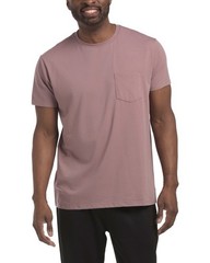 Kenneth Cole Mens Active Tech Short Sleeve T-Shirt Pocket Tee Mauve SPF 50+