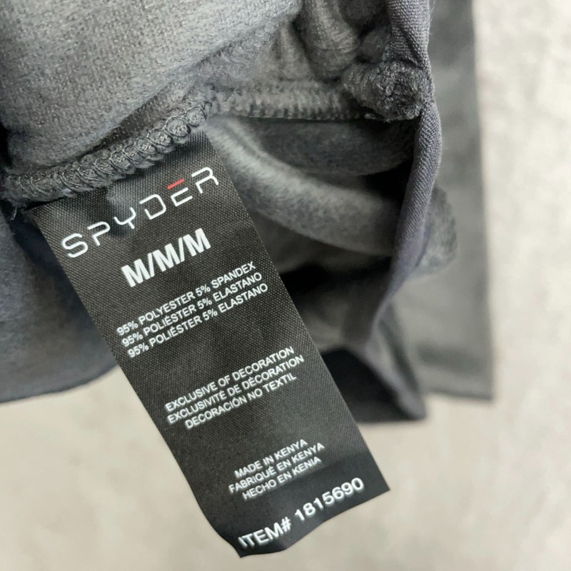 NEW Spyder Men's M Gray Quarter-Zip Fleece Pullover Ribbed Sweatshirt gallery