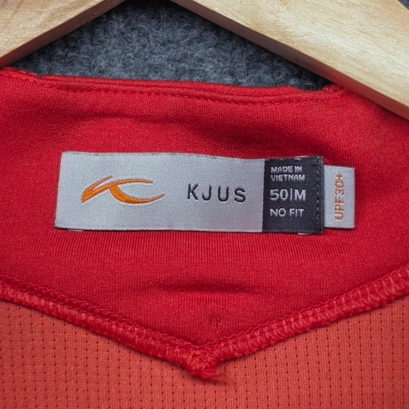 KJUS Men's Red Half Zip Pullover Long Sleeve Golf Athletic Shirt Size M gallery