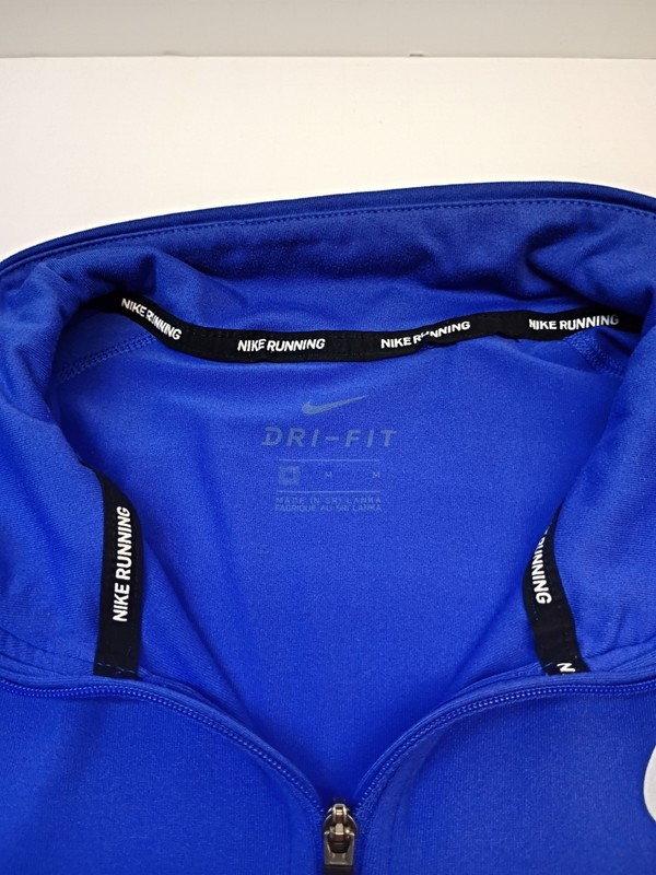 Nike Men's Running Pullover Dri-Fit 3/4 Zip Long Sleeve Shirt Royal Blue Size M! gallery