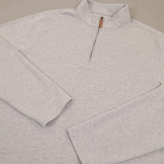 Mizzen+Main 1/4 Zip Pullover Mens Medium Gray Mock Neck Stretch Long Sleeve