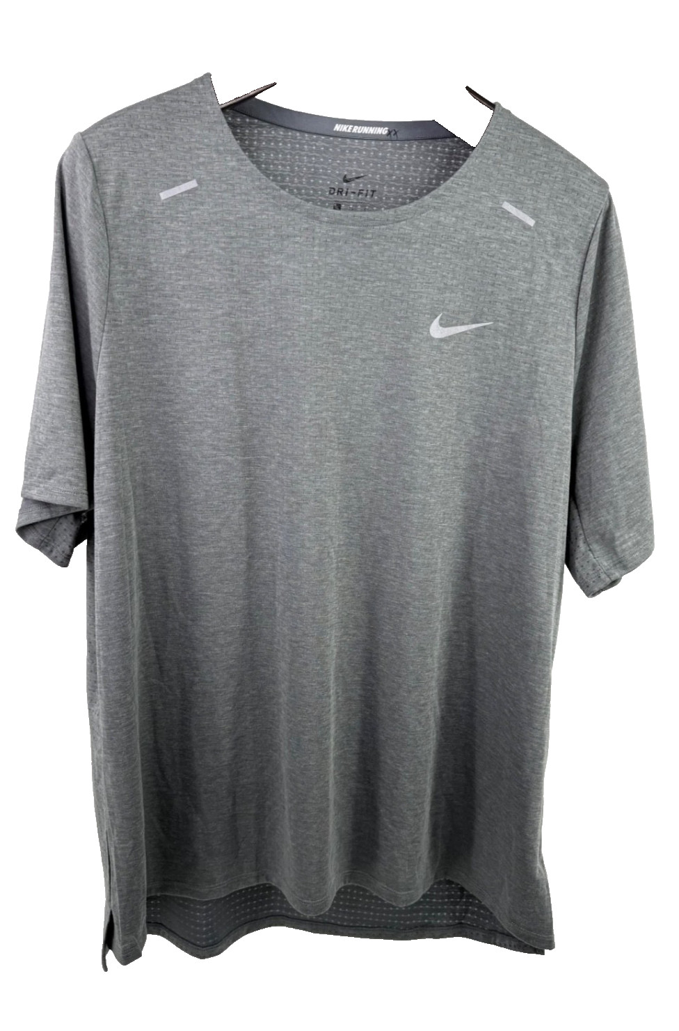 NWT Nike Breathe Running Dri-Fit Reflective Trim Men's XL GRAY GREY NEW! gallery
