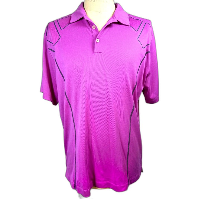 NIKE DRI-FIT GOLF Vented Back Athletic Polo Shirt Pink Purple XL short sleeve gallery
