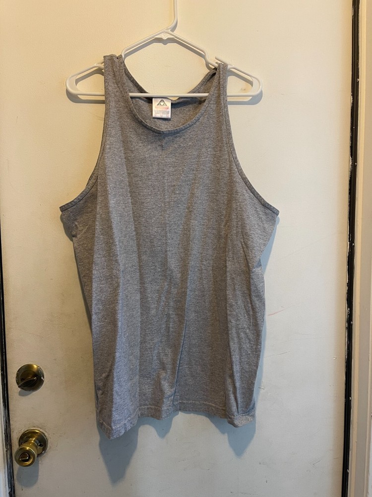 AAA Mens Athletic Muscle Sleeveless Gray Tank Top Shirt Size XL