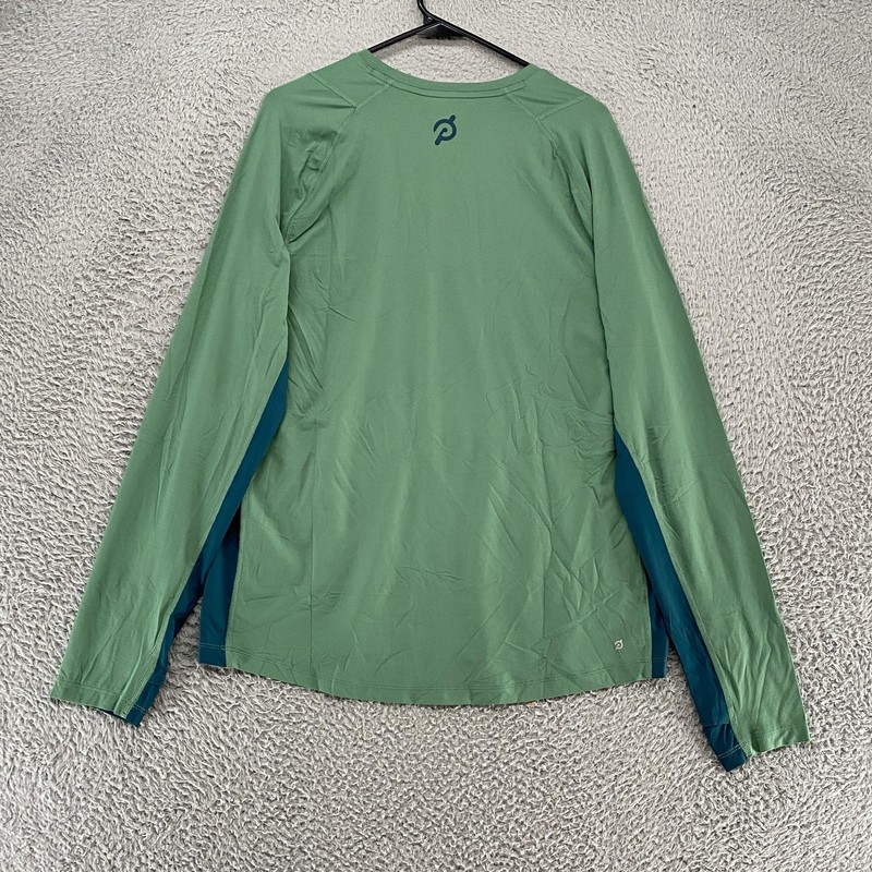Peloton Shirt Mens Large Green Colorblock Long Sleeve Thumbholes Athletic gallery