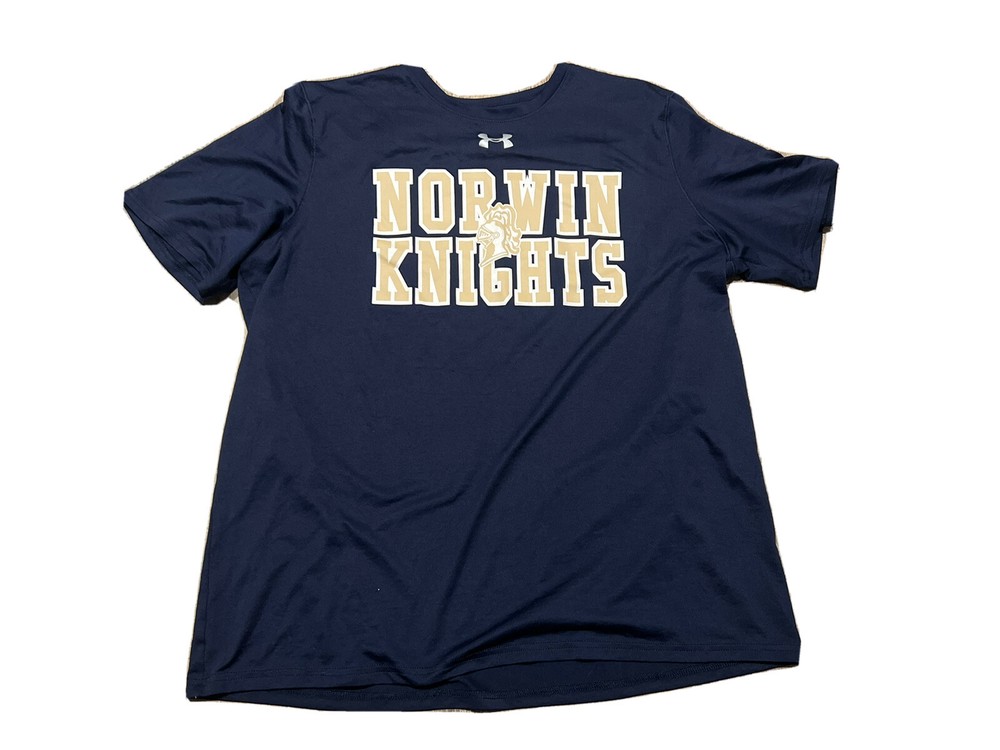 Men’s Under Armour Norwin Knights Activewear HeatGear T- Shirt Blue Size Large