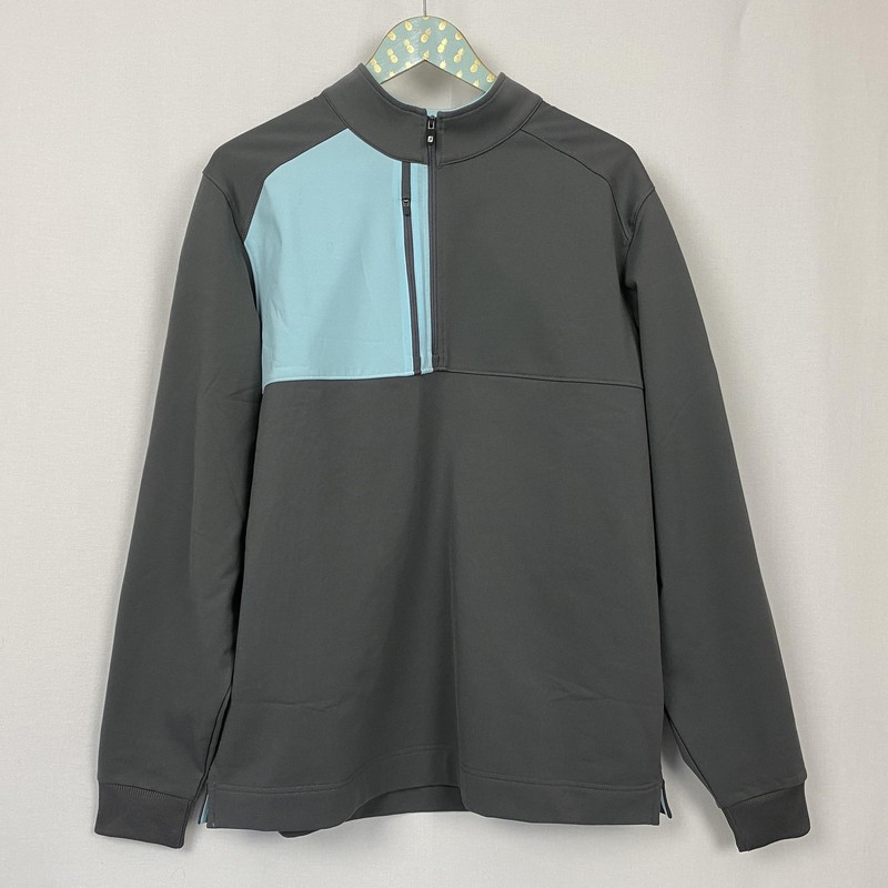 FootJoy Pique Sport Mid Layer Pullover Mens Large Gray Half Zip Golf Sweatshirt gallery
