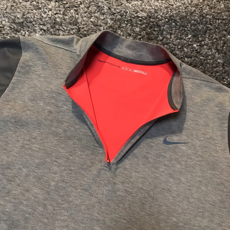 Nike Tiger Woods Collection Pullover Mens 2XL Gray 1/4 Zip Long Sleeve Golf XXL gallery