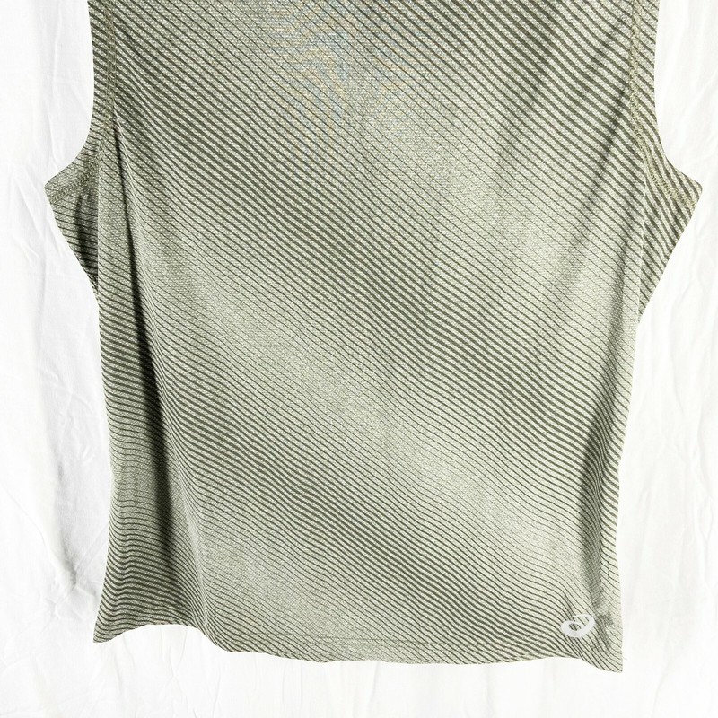 ASICS Mens Dark Green Reflective Quickdry Training Sleeveless Top Size L gallery