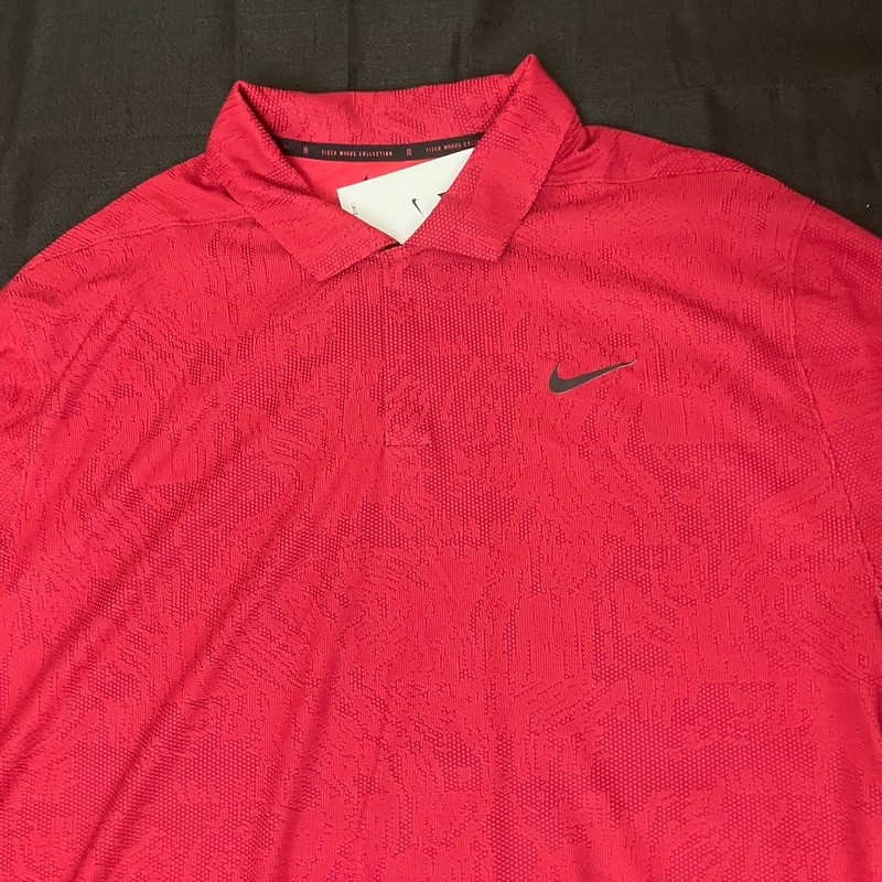 Nike Tiger Woods ADV First Win Anniversary Polo DH0711 687 Sunday Red Black Sz M gallery
