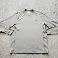 Under Armor Shirt Mens Large Gray Amplify Thermal Crewneck Loose Coldgear Casual