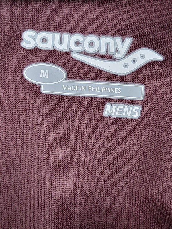 NWT Saucony EPIC 1/4 Zip Running Pullover Men's M Brown Red Performance gallery