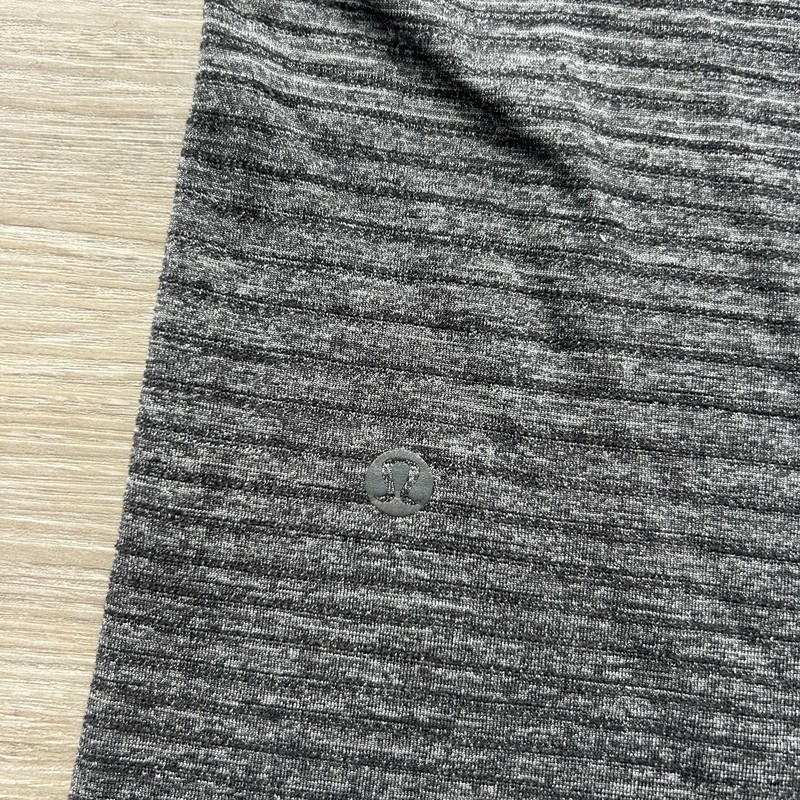 Lululemon Men's Small Metal Vent Tech Shirt Grey Black Ombre Stripe Short Sleeve gallery