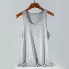 Men’s Ice Silk Mesh Gym Tank Top Sleeveless Muscle Bodybuilding Fitness Vest