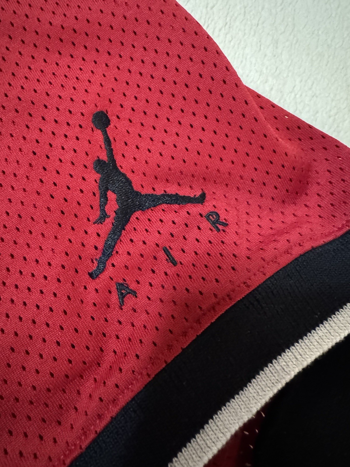 Jordan Men’s XL Red Mesh V-Neck Jersey T-Shirt Breathable Jumpman #23 gallery