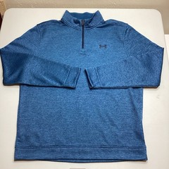 Under Armour Men’s UA Storm Sz L Sweater Fleece 1/4 Zip Pullover Blue Teal Golf