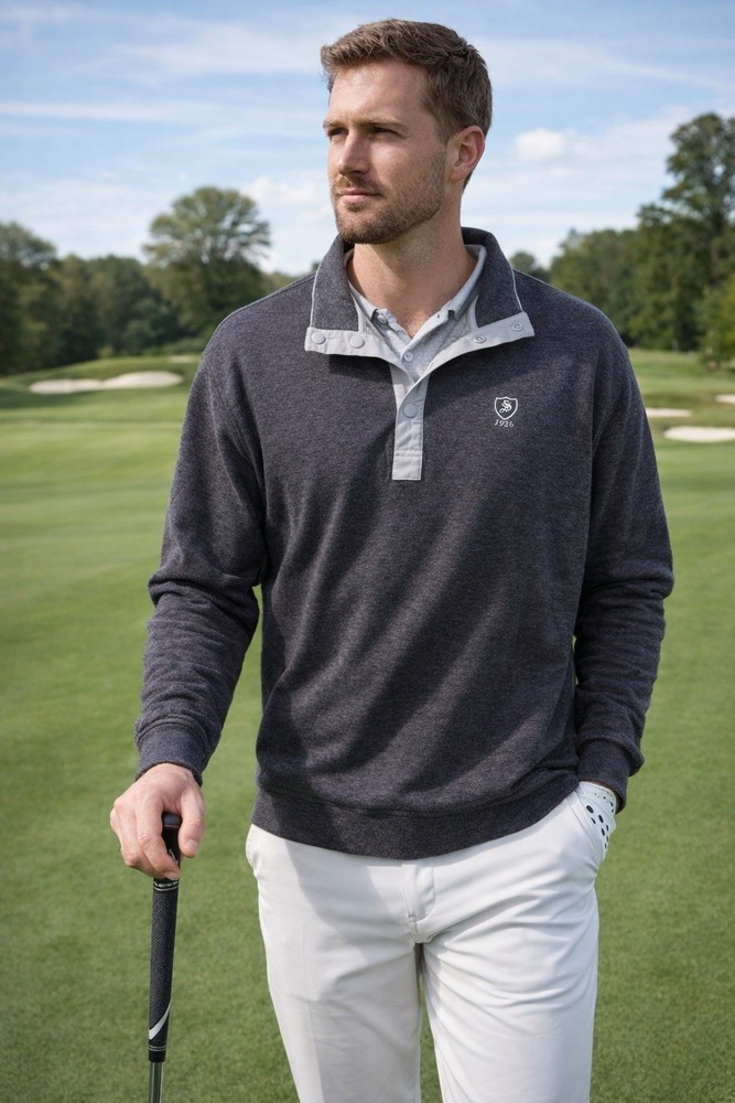 Straight Down Golf Performance 1/4 Quarter-Zip Mens Large Blue L/S Pullover