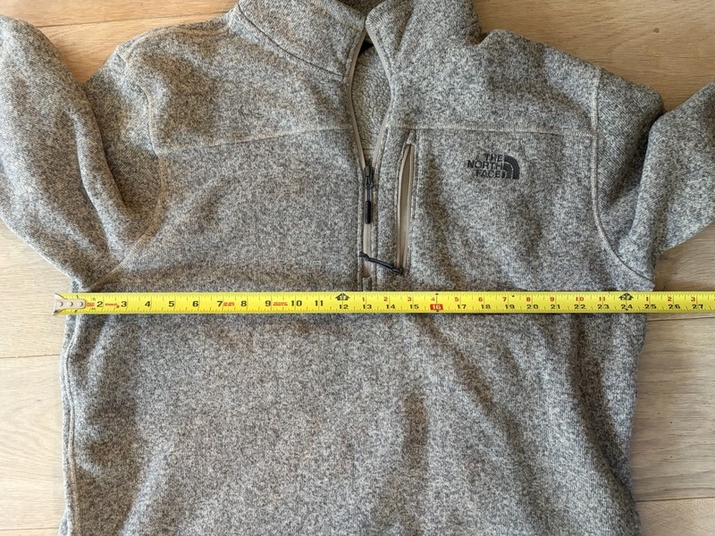 North Face quarter zip oatmeal heather hiking outdoor comfort- XXl gallery
