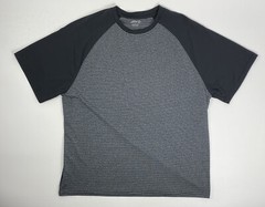 BCG Mens Size L Short Sleeve Activewear Workout T-Shirt Black and Gray Striped