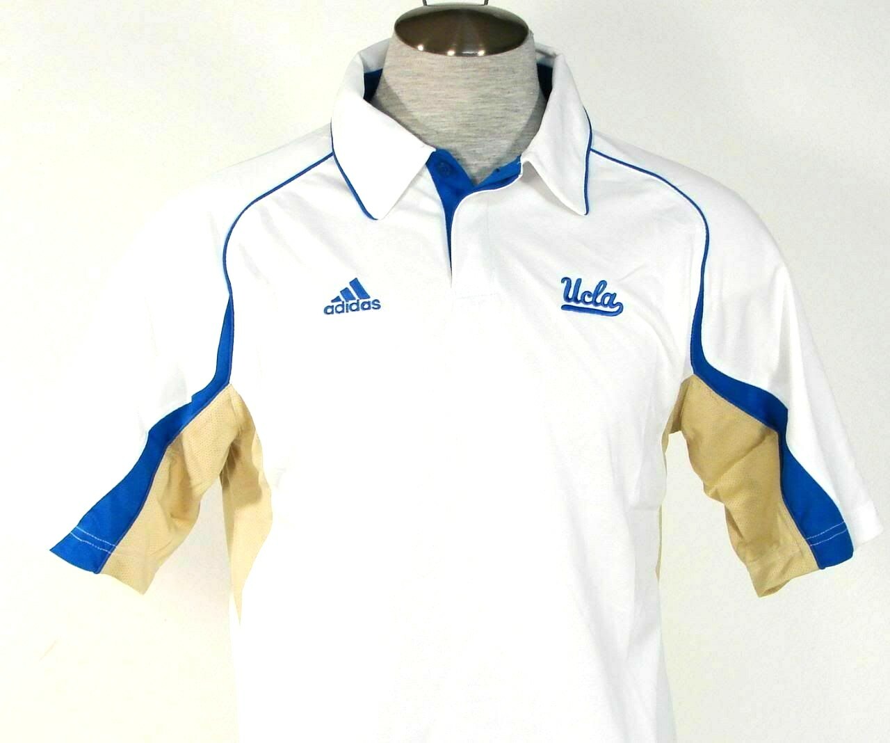 Adidas ClimaCool UCLA Short Sleeve White Polo Shirt Men's NEW gallery