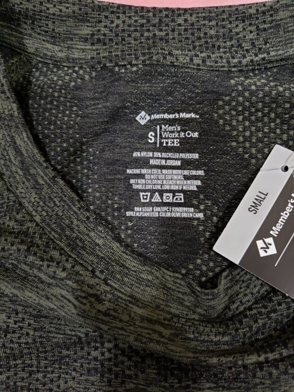 Member's Mark Men Work It Out Tee Olive Green Camo Size Small ~Wicking~Anti Odor gallery