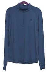 Roots 1/4 Zip Pullover Lightweight Mock neck Long Sleeve Blue Size Medium