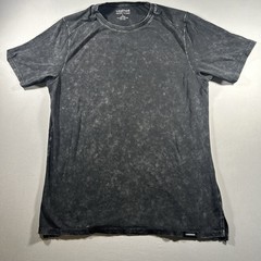 Legends Mens Large Black Acid Wash T Shirt Short Sleeve Lyocell Blend