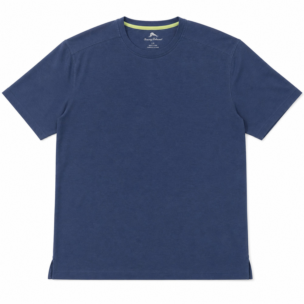 Tommy Bahama IslandZone Mens Large Blue Heathered UPF 30 Performance T-Shirt
