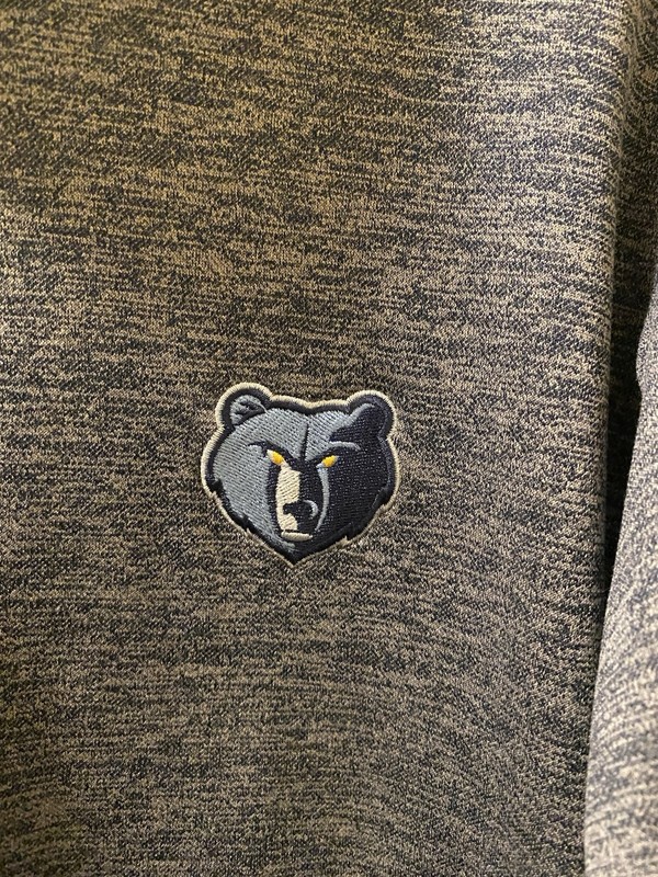 Men's Memphis Grizzlies Adidas Climawarm Heather Navy Quarter-Zip pullover XL gallery