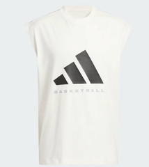 Adidas Basketball Sleeveless T Shirt Men M White Athletic Cutoff Top NWT Cotton