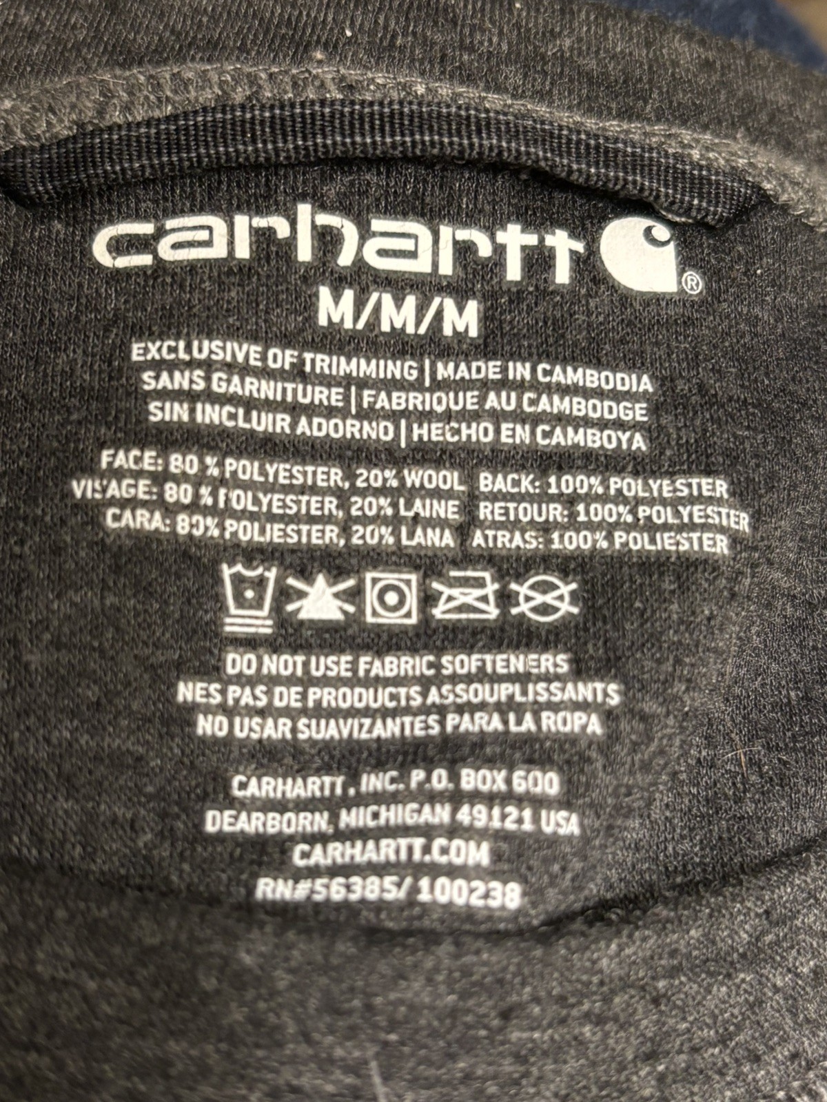 Carhartt Gray Force Wool Blend Base Layer Work Hike Outdoor Warmth Men’s Sz M gallery