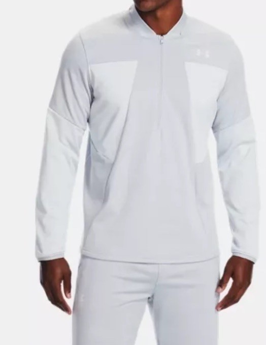 Under Armour ColdGear 1/2 Zip 2 Tone Grey Fleece Lined Comfort Warmth Activewear gallery