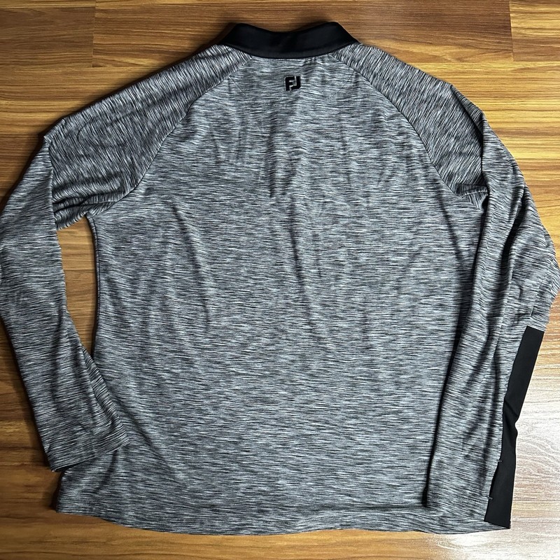 FootJoy FJ 1/4 Zip Pullover Mens Large Gray Performance Golf Long Sleeve Mock gallery