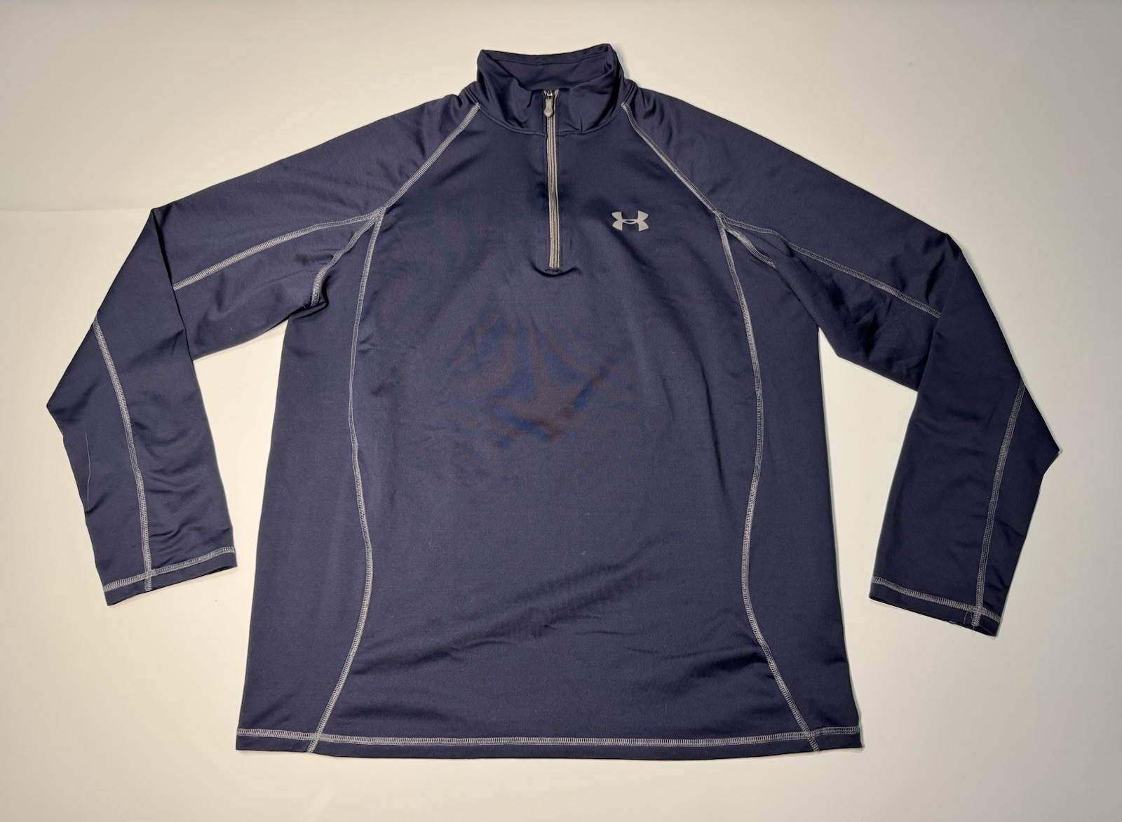 Under Armour Men’s Navy with Grey Stitching Quarter Zip Cold Gear Size Large L gallery